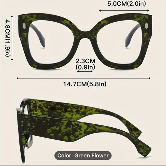 New Trendy Oversize Square Blue Light Blocking Glasses - Picture 4 of 4